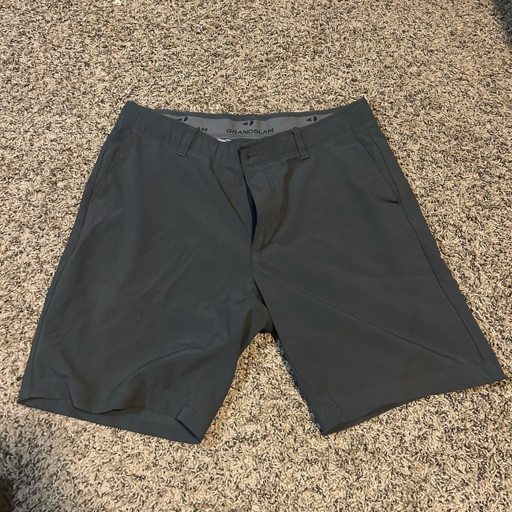 Grand Slam Men's Charcoal Flat Front Shorts